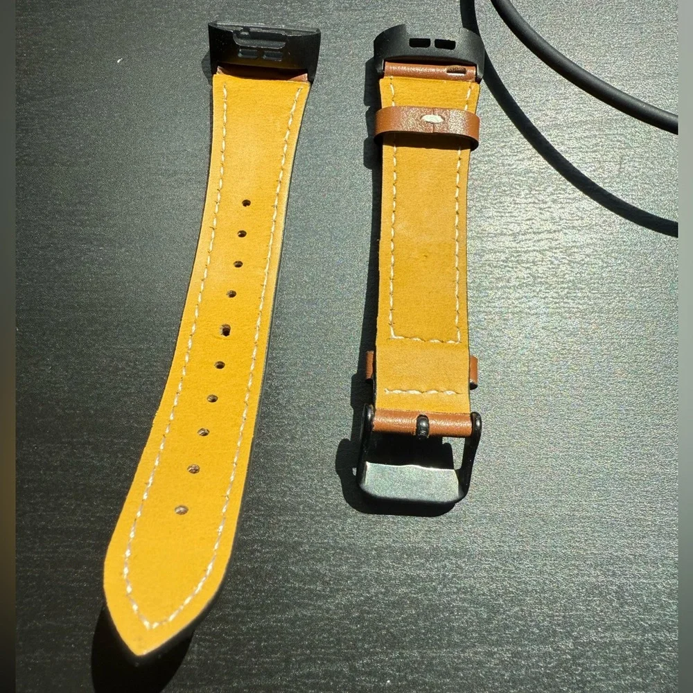 Brown Leather Charge 3/ Fitbit Charge 4/ Charge3 SE Fitbit Band with Charger